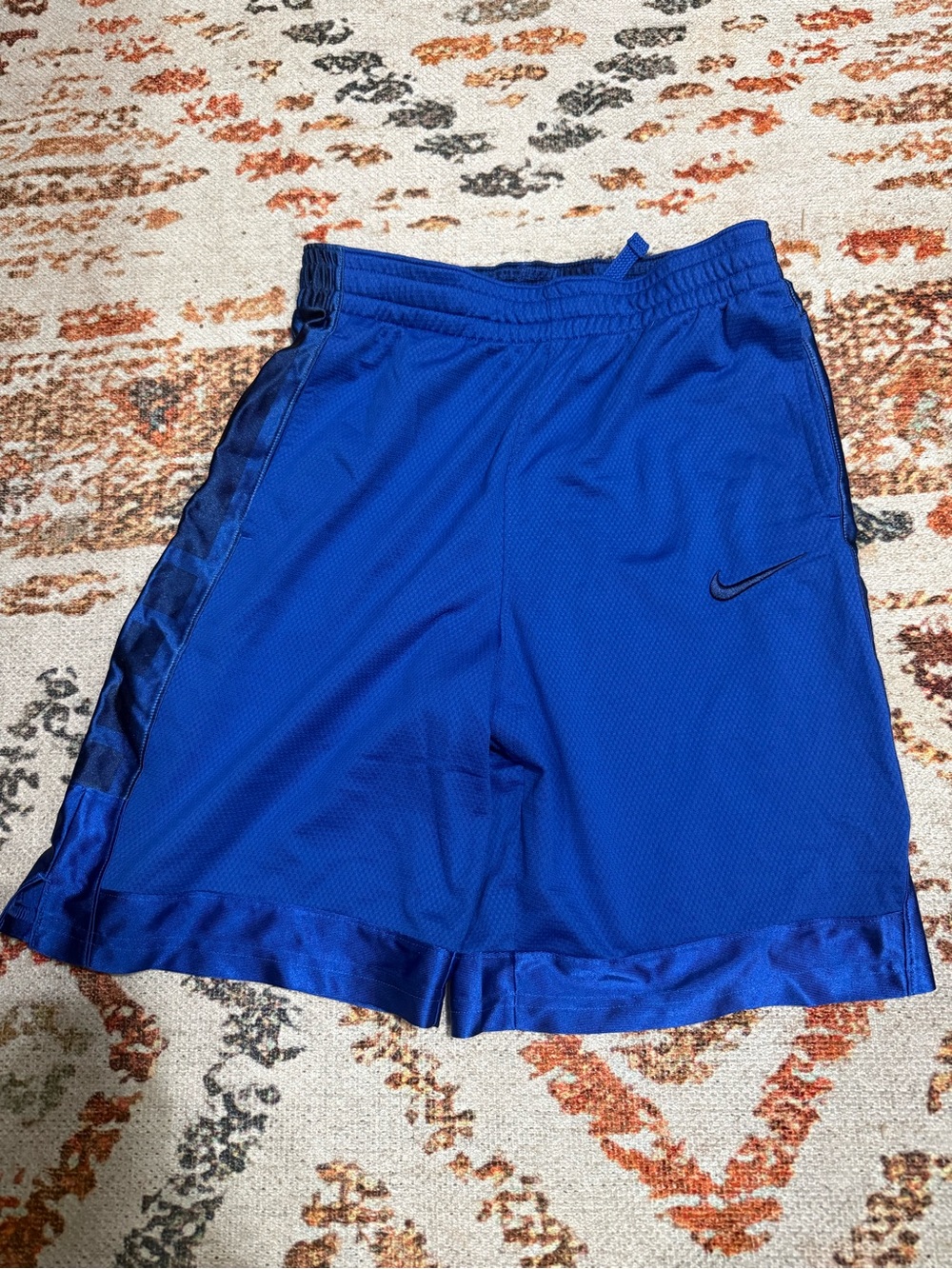 Nike Youth XL Royal Blue Athletic Basketball Shorts with Black Swoosh